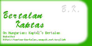 bertalan kaptas business card